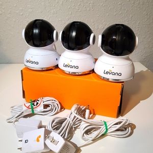 EUC Levana 3qty. Cameras with cords.